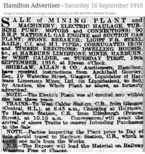 Closure of the mine. Within a decade a new mine would be opened at Harburnhead, which continued in operation until c.1962.