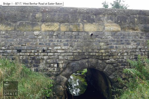 The bridge appears to have been extended or patched up using old whinstone setts, and the parapet eans at an interesting angle.