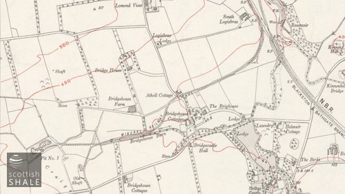 6"OS map, c.1913, showing branch from Eastrigg No.1 pit to Couston siding. Image courtesy of National Library of Scotland.