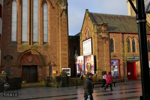St Davids – now Bathgate Cinema, - still Bathgate&#x27;s best kept secret, with a view to the terrace between the Church hall and the main body of the kirk.