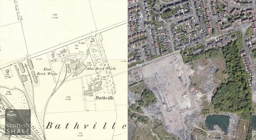 25" OS map c.1896 and more recent aerial view.