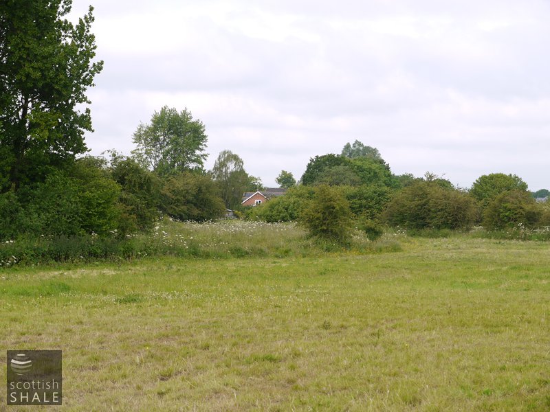 Hope oil works, site of main works area to the north of the railway - June 2014