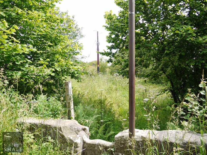 Padeswood - Stile and pathway towards site of Mold Valley and other oil works - an area subsequently worked for gravel. June 2014