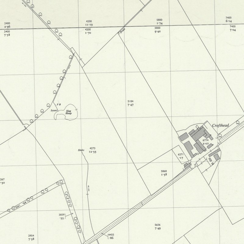 Alderstone No.43 Mine - 1:2,500 OS map c.1962, courtesy National Library of Scotland