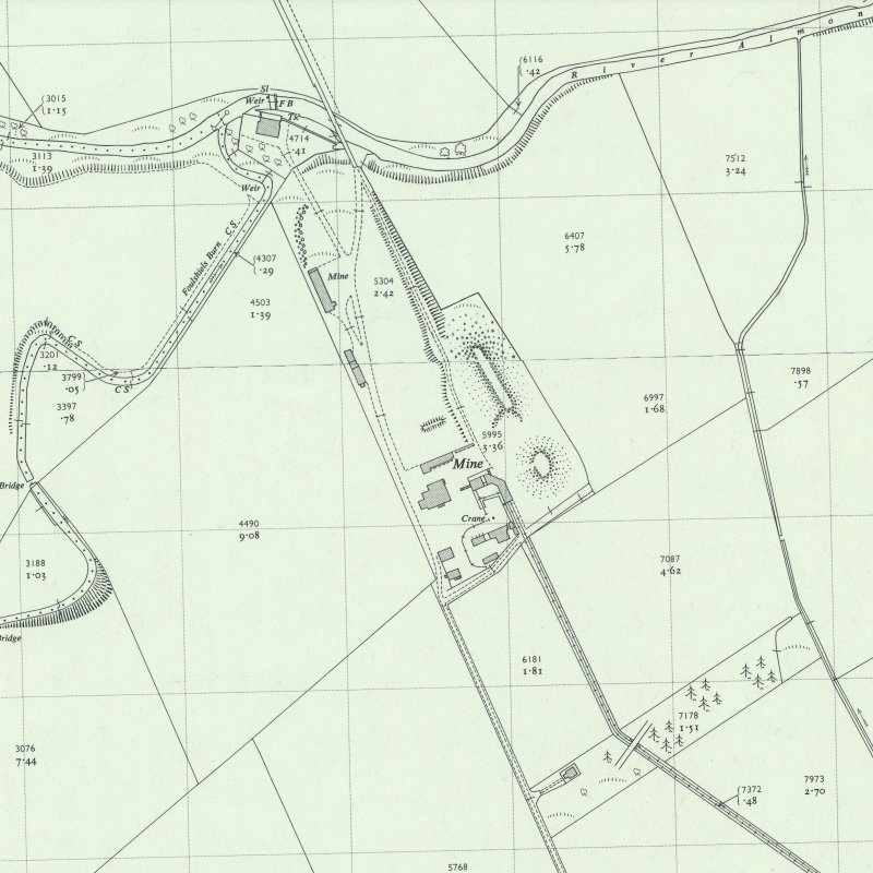 Breich No.1 & 2 Pits - 1:2,500 OS map c.1959, courtesy National Library of Scotland
