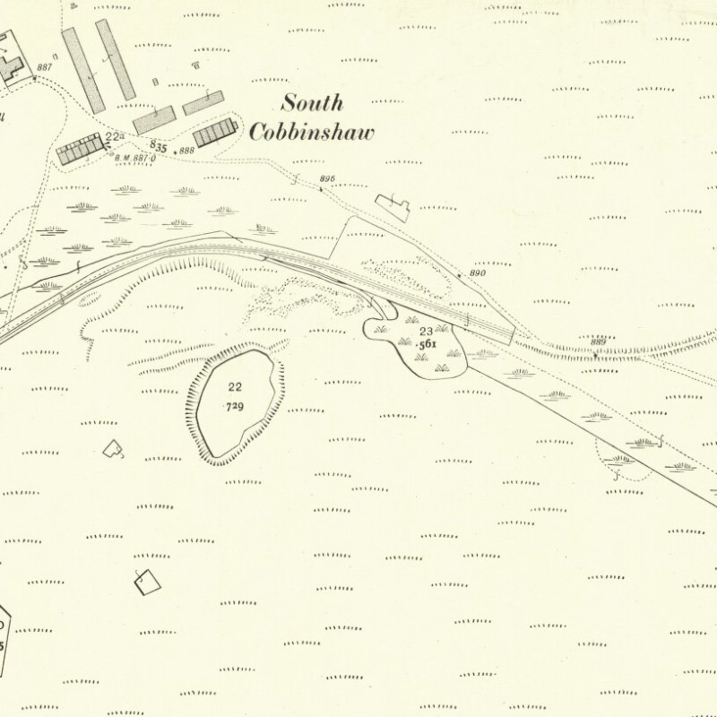 Cobbinshaw South No.3 Mine - 25" OS map c.1906, courtesy National Library of Scotland