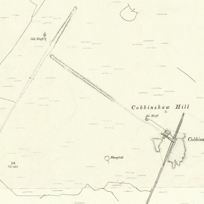 Cobbinshaw South No.28 Mine - 25" OS map c.1896, courtesy National Library of Scotland