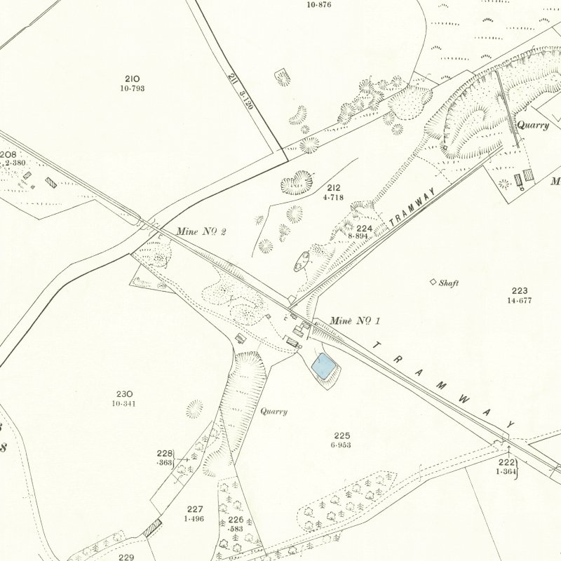 Deans No.1 Mine - 25" OS map c.1895, courtesy National Library of Scotland