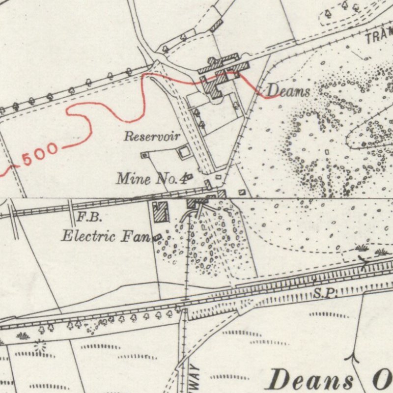 Deans No.4 Mine - 25" OS map c.1922, courtesy National Library of Scotland