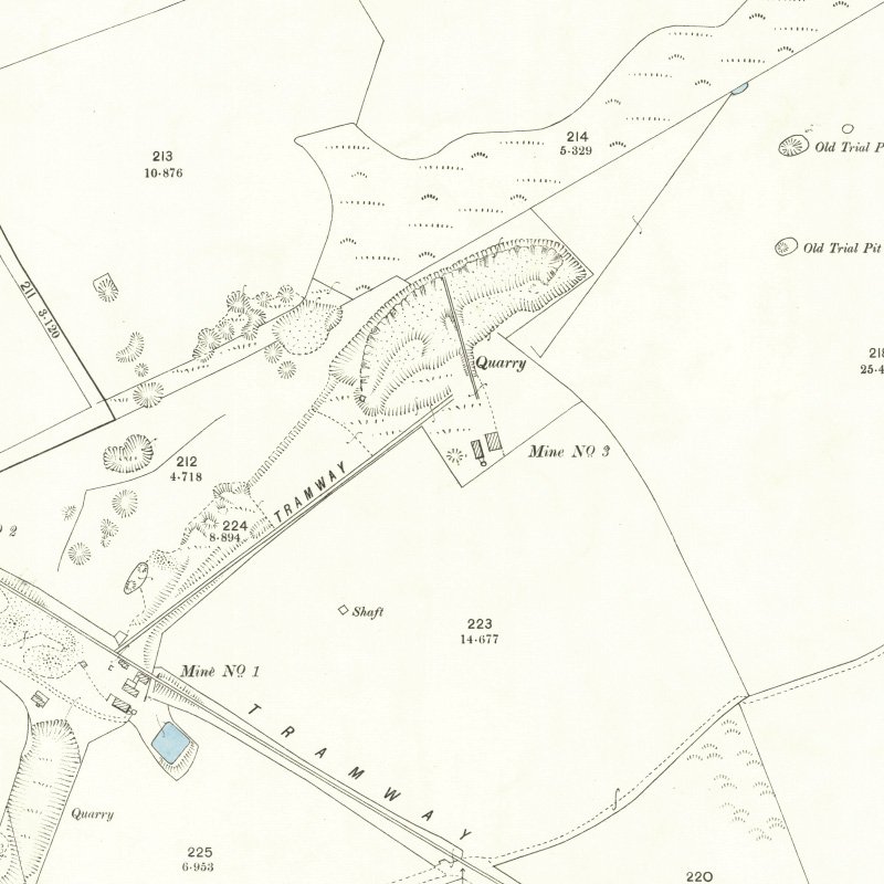 Deans No.3 Mine & Quarry (W.L.O.C.) - 25" OS map c.1895, courtesy National Library of Scotland