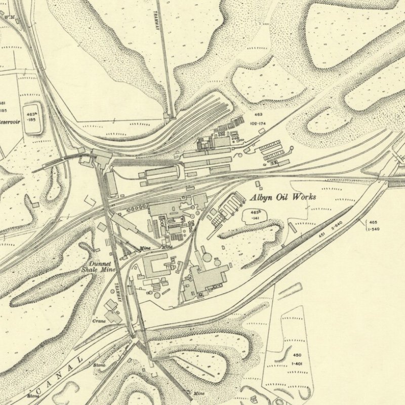 Dunnet (aka Sandholes) Mine - 25" OS map c.1916, courtesy National Library of Scotland