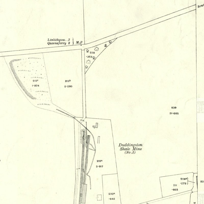 Duddingston No.1 & 2 Mines - 25" OS map c.1917, courtesy National Library of Scotland