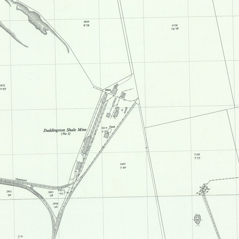 Duddingston No.3 Mine & Quarry - 1:2,500 OS map c.1955, courtesy National Library of Scotland