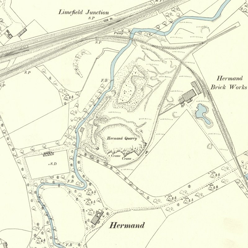 Dunnet's Mine, East Hermand - 25" OS map c.1895, courtesy National Library of Scotland
