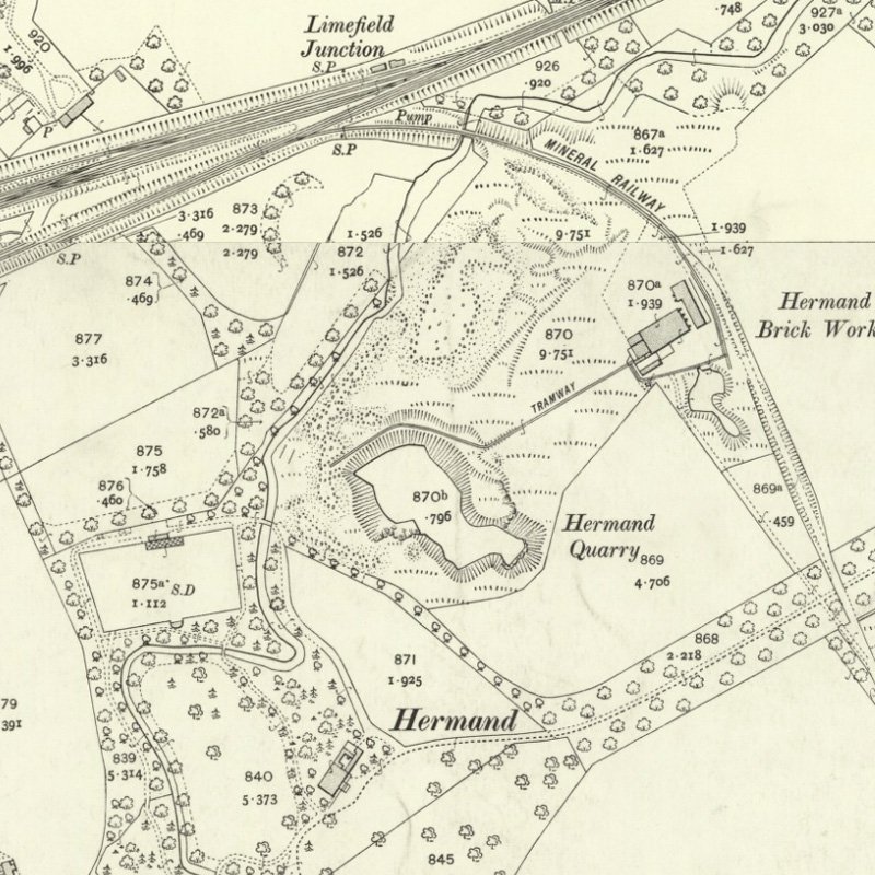 Dunnet's Mine, East Hermand - 25" OS map c.1907, courtesy National Library of Scotland
