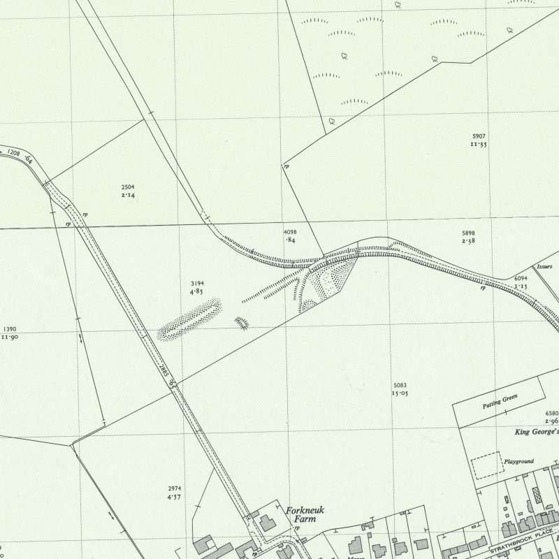 Forkneuk No.9 & 10 Pits - 1:2,500 OS map c.1955, courtesy National Library of Scotland