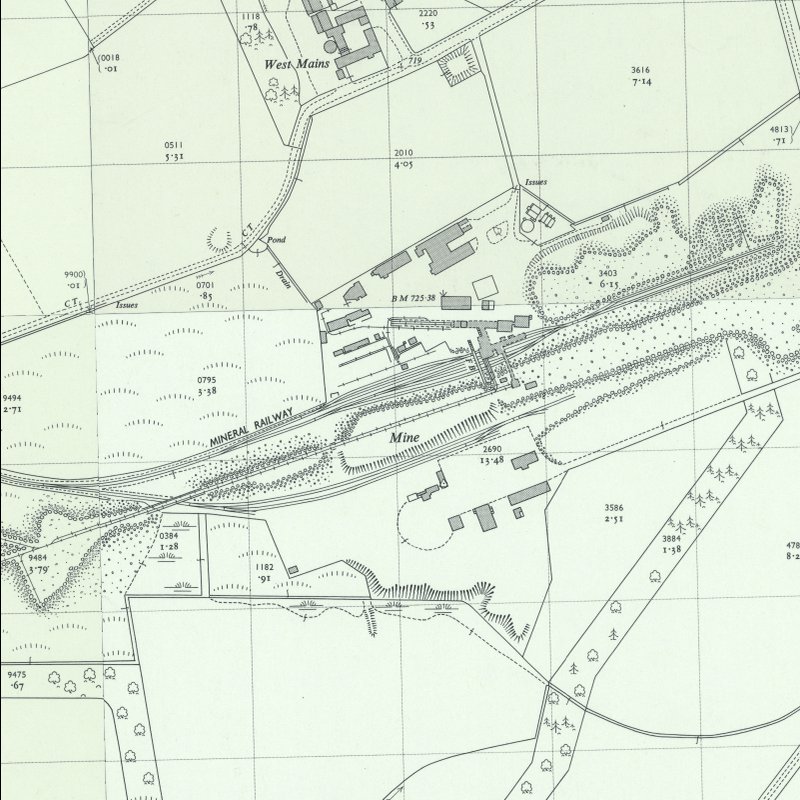 Fraser Pit - 1:2,500 OS map c.1958, courtesy National Library of Scotland