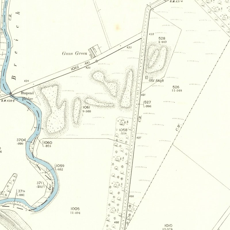 Grange No.1 & 2 Pits - 25" OS map c.1895, courtesy National Library of Scotland