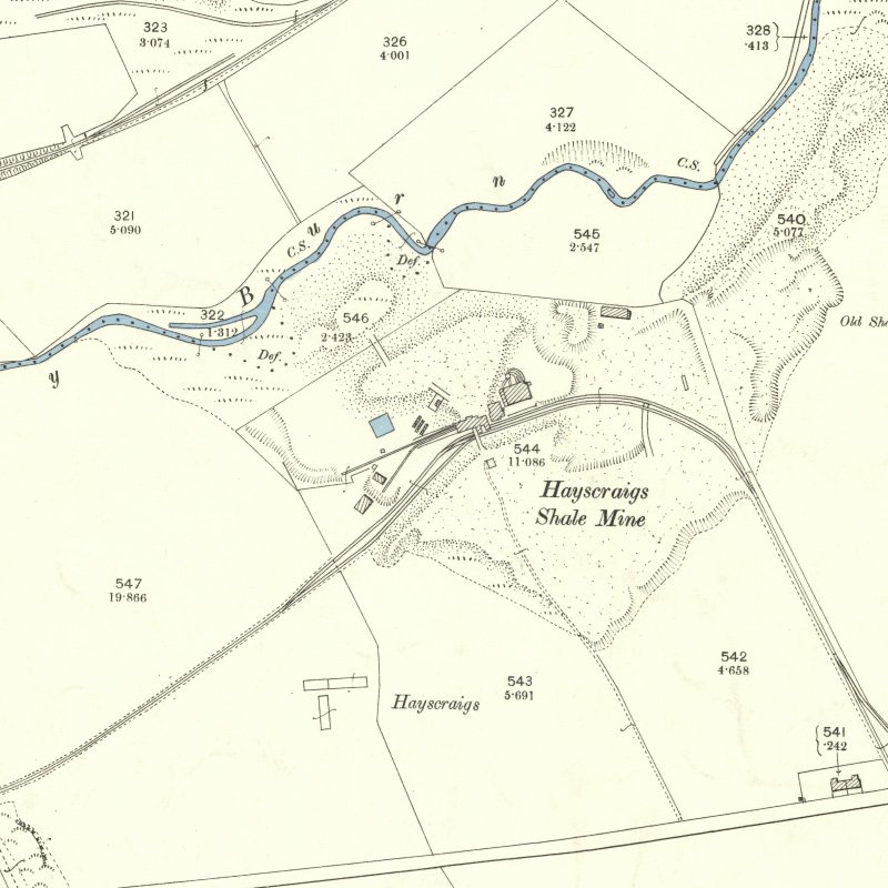 Greendykes North Mine - 25" OS map c.1897, courtesy National Library of Scotland