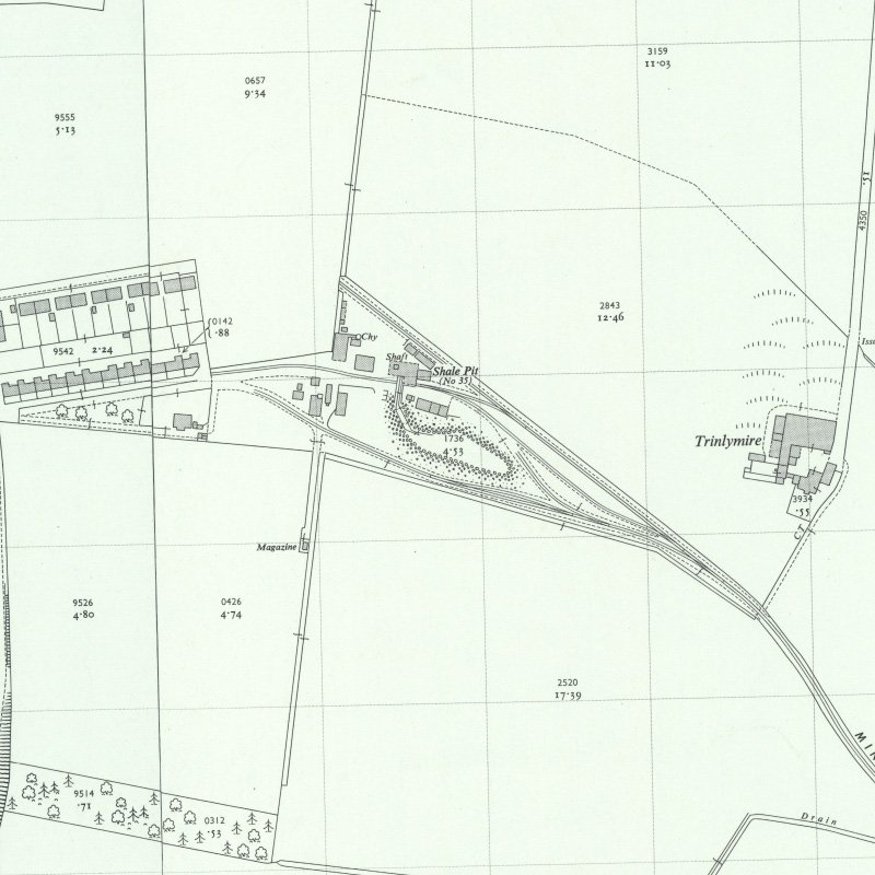 Hopetoun No.35 (Threemiletown) Pit - 1:2,500 OS map c.1955, courtesy National Library of Scotland