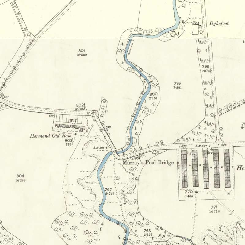 Hermand (Murray's Pool) Mine - 25" OS map c.1894, courtesy National Library of Scotland