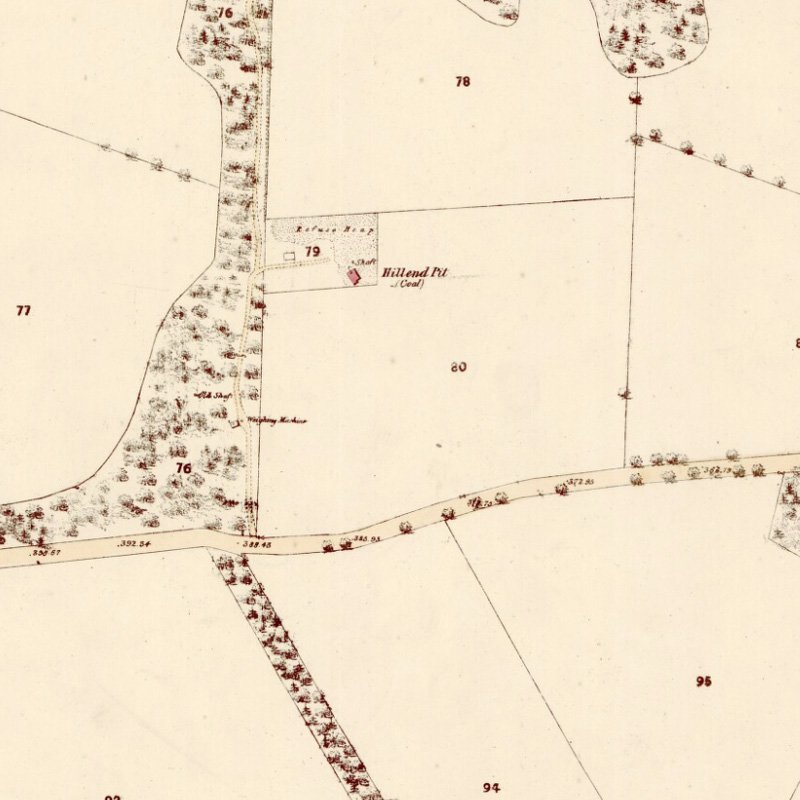 Hillend Coal Pit - 25" OS map c.1855, courtesy National Library of Scotland