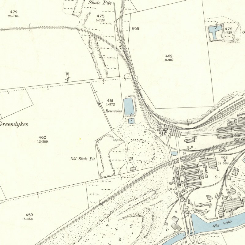 Hut Mines & Quarry - 25" OS map c.1896, courtesy National Library of Scotland