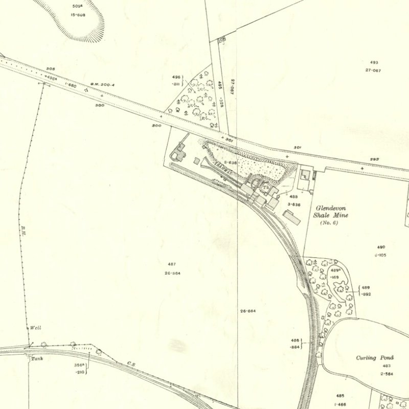 Hopetoun No.6 (Glendevon) Mine - 25" OS map c.1916, courtesy National Library of Scotland