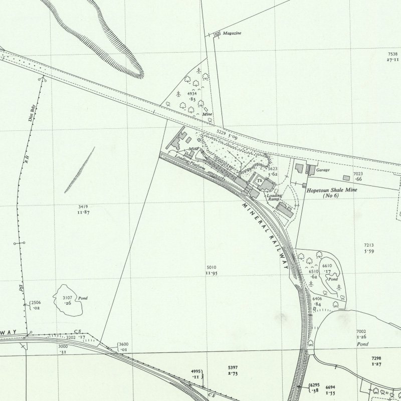 Hopetoun No.6 (Glendevon) Mine - 1:2,500 OS map c.1955, courtesy National Library of Scotland