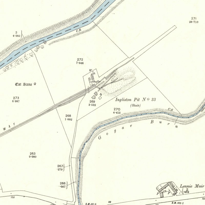 Ingliston No.33 Pit - 25" OS map c.1895, courtesy National Library of Scotland
