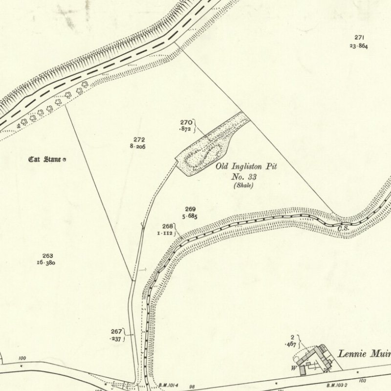 Ingliston No.33 Pit - 25" OS map c.1906, courtesy National Library of Scotland