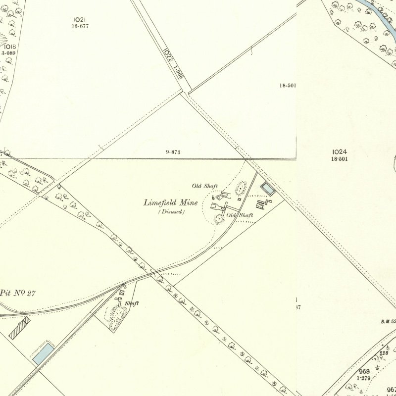 Limefield No.32 Mine - 25" OS map c.1895, courtesy National Library of Scotland