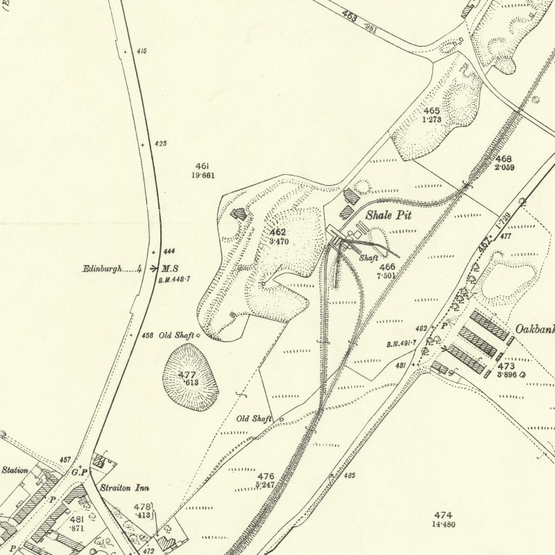 Mortonhall No.9 Mine - 25" OS map c.1894, courtesy National Library of Scotland