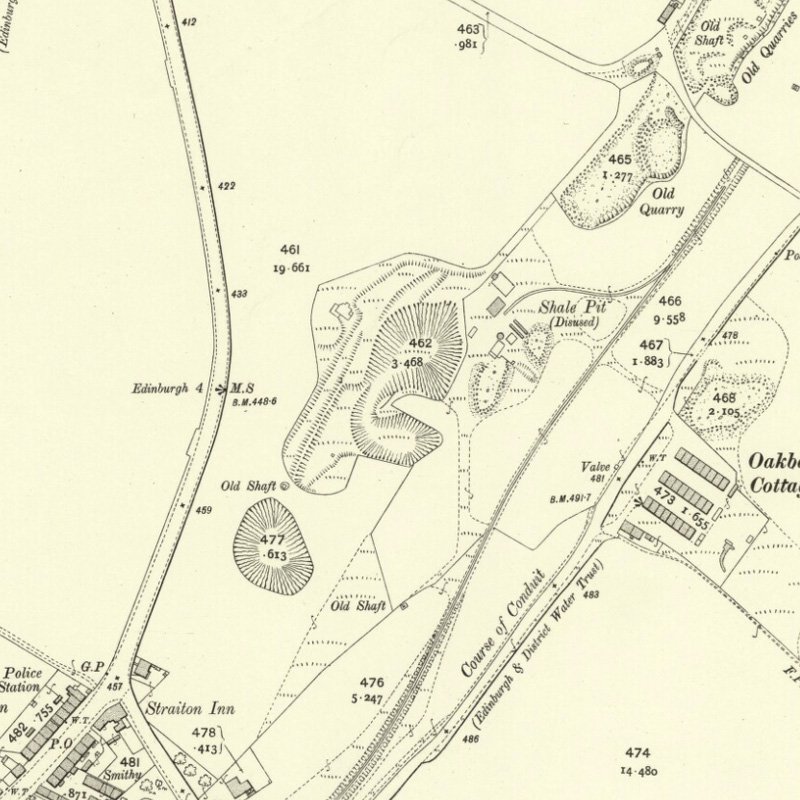 Mortonhall No.9 Mine - 25" OS map c.1907, courtesy National Library of Scotland