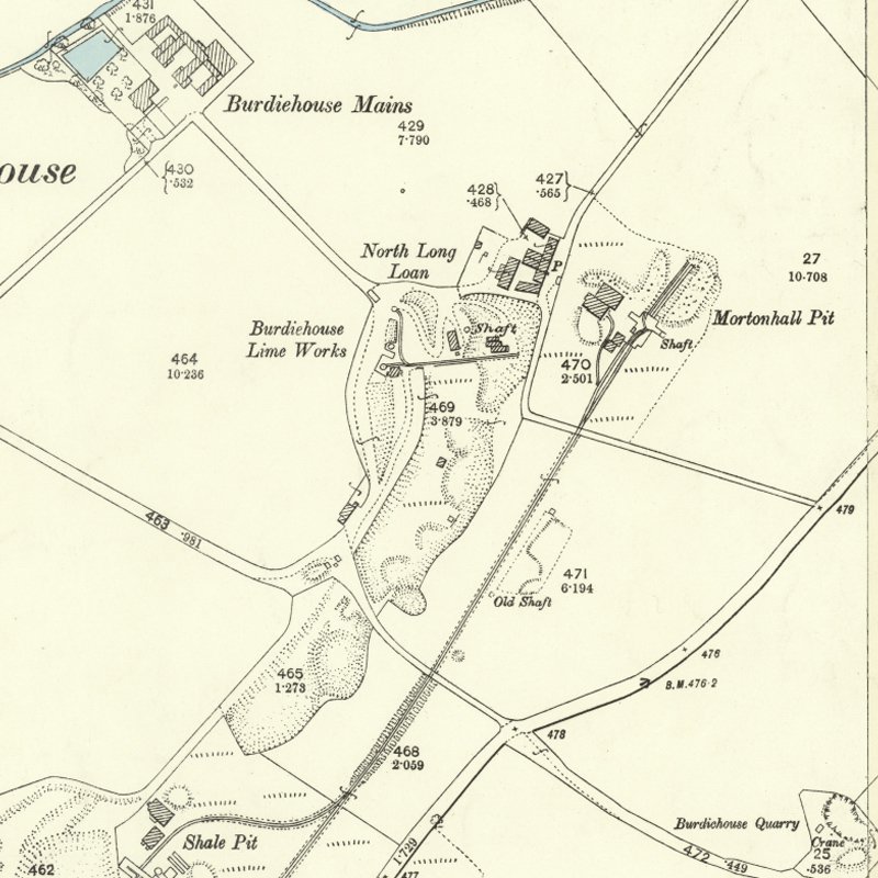 Mortonhall No.10 Mine - 25" OS map c.1894, courtesy National Library of Scotland