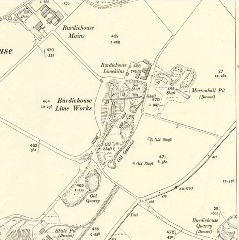 Mortonhall No.10 Mine - 25" OS map c.1907, courtesy National Library of Scotland
