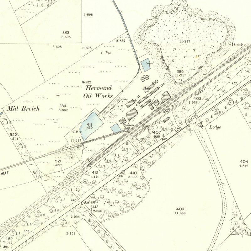 Mid Breich No.3 Pit - 25" OS map c.1897, courtesy National Library of Scotland