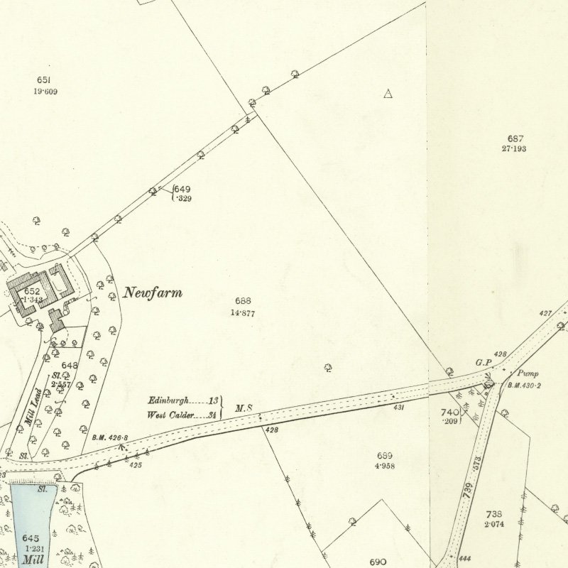 Newfarm No.3 & 4 Mines - 25" OS map c.1895, courtesy National Library of Scotland