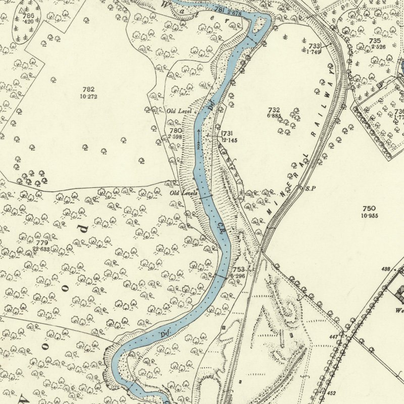 Oakbank Calder Wood Mine - 25" OS map c.1895, courtesy National Library of Scotland