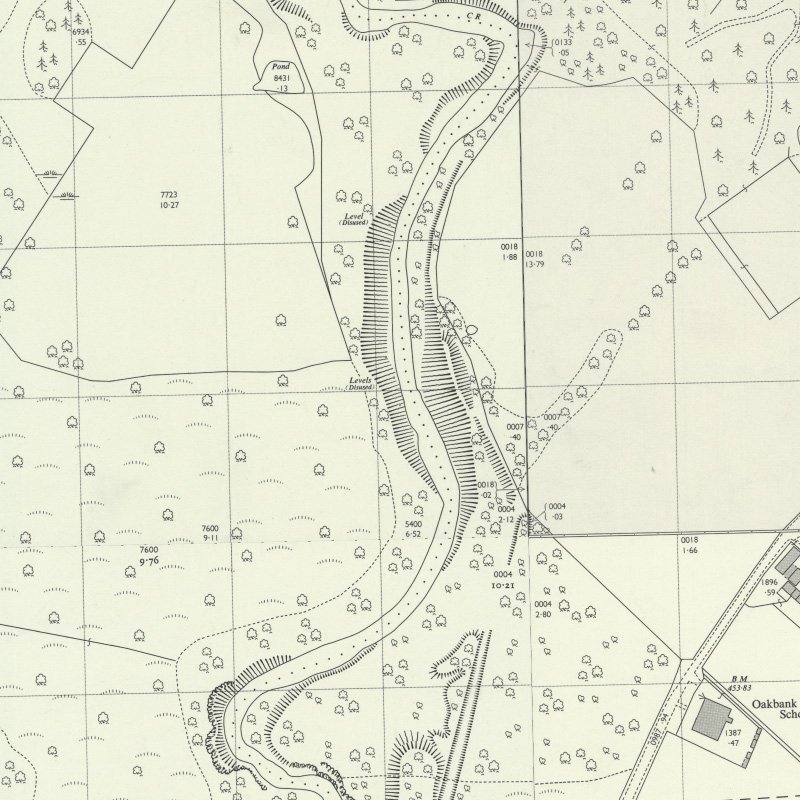 Oakbank Calder Wood Mine - 1:2,500 OS map c.1964, courtesy National Library of Scotland