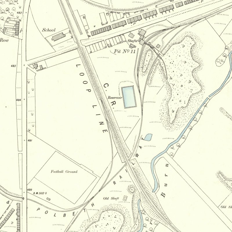 Polbeth No.11 Pit - 25" OS map c.1895, courtesy National Library of Scotland