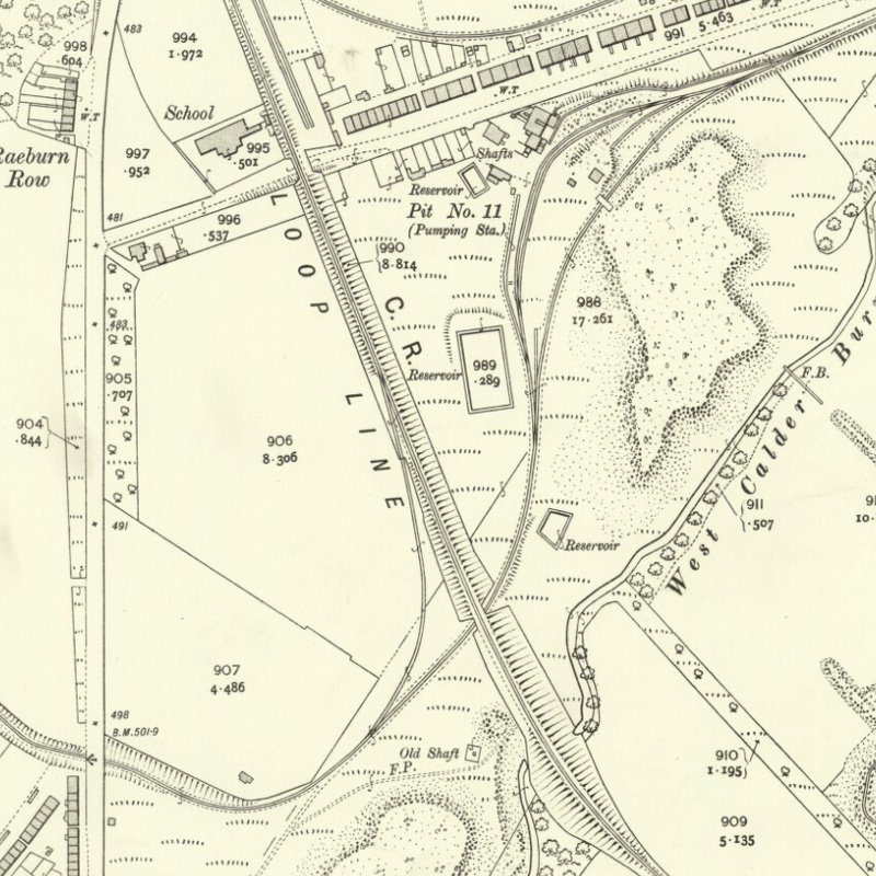 Polbeth No.11 Pit - 25" OS map c.1907, courtesy National Library of Scotland