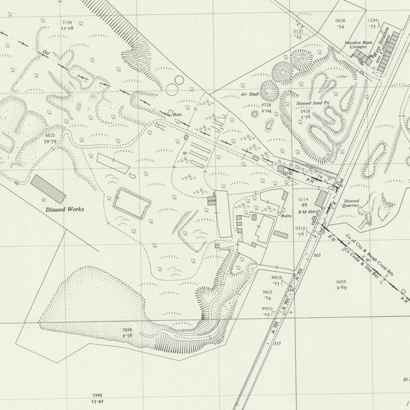 Pentland No.1 & 2 Mines - 1:2,500 OS map c.1955, courtesy National Library of Scotland