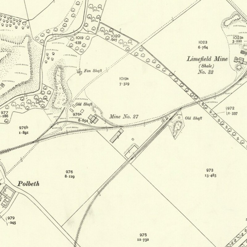 Polbeth No.27 Mine - 25" OS map c.1907, courtesy National Library of Scotland