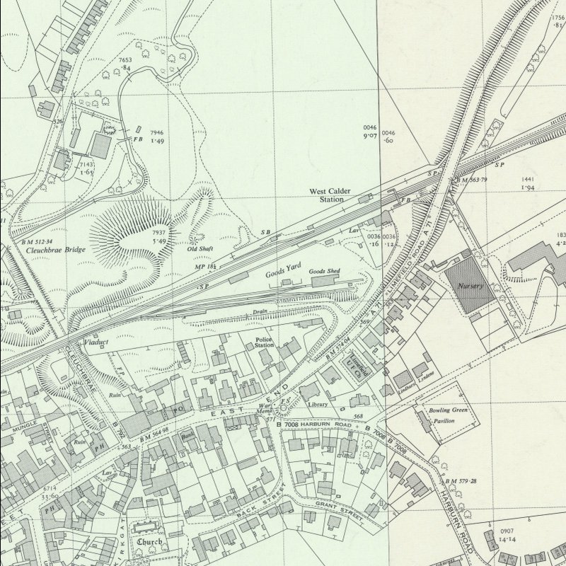 Polbeth No.7 & 7½ Pits - 1:2,500 OS map c.1962, courtesy National Library of Scotland