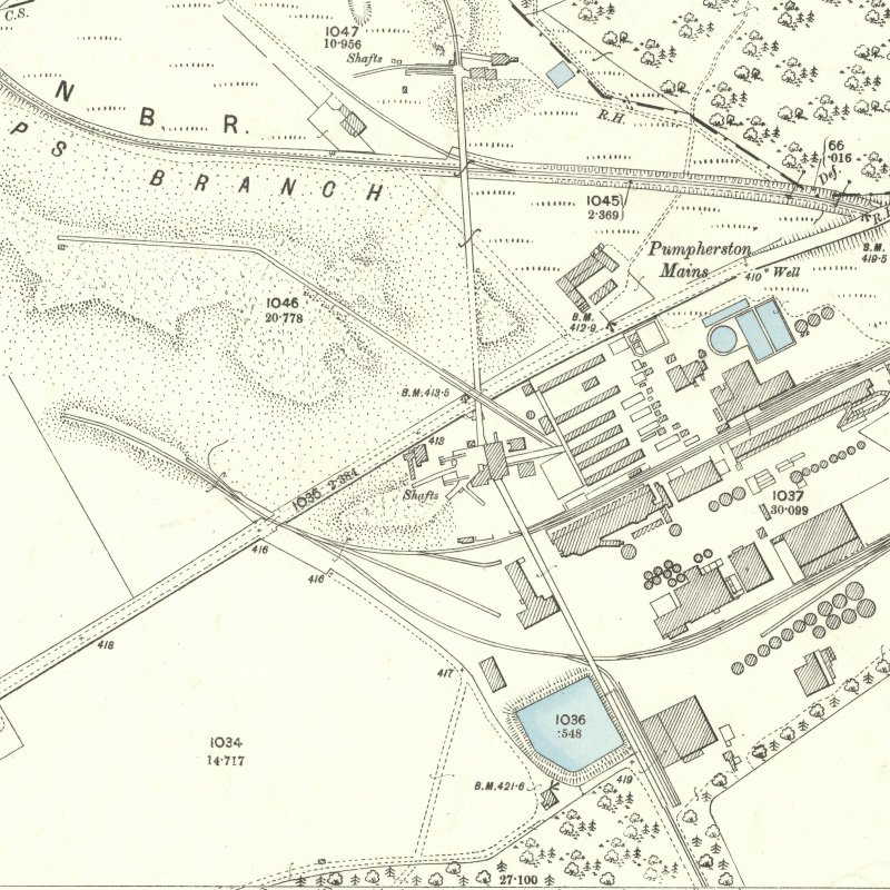 Pumpherston No.1 Mine - 25" OS map c.1896, courtesy National Library of Scotland