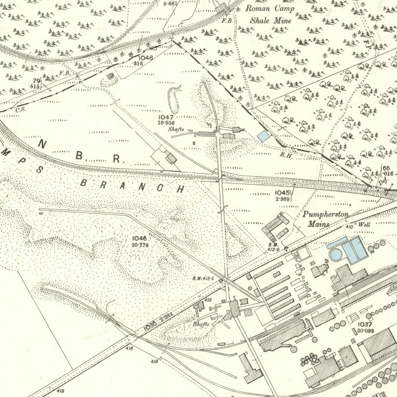 Pumpherston No.2 Mine - 25" OS map c.1895, courtesy National Library of Scotland