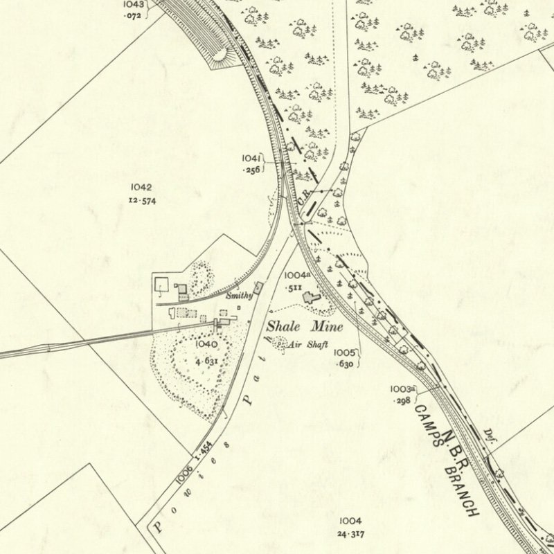Pumpherston No.5 Mine - 25" OS map c.1907, courtesy National Library of Scotland