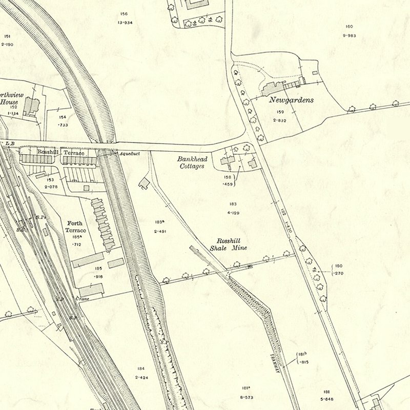 Rosshill No.1 & 2 Mines - 25" OS map c.1917, courtesy National Library of Scotland