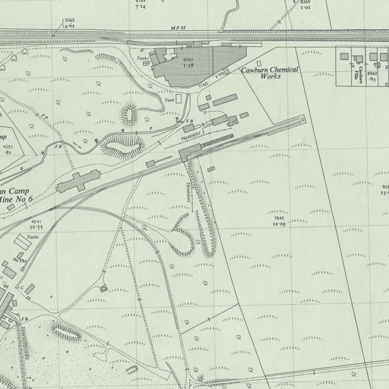 Roman Camp No.2 Mine (North) - 1:2,500 OS map c.1955, courtesy National Library of Scotland